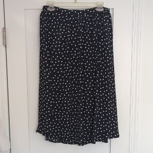 Bobeau Black and White Polka Dot Maxi Skirt